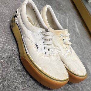 Vans Women's White and Tan Platform Shoes